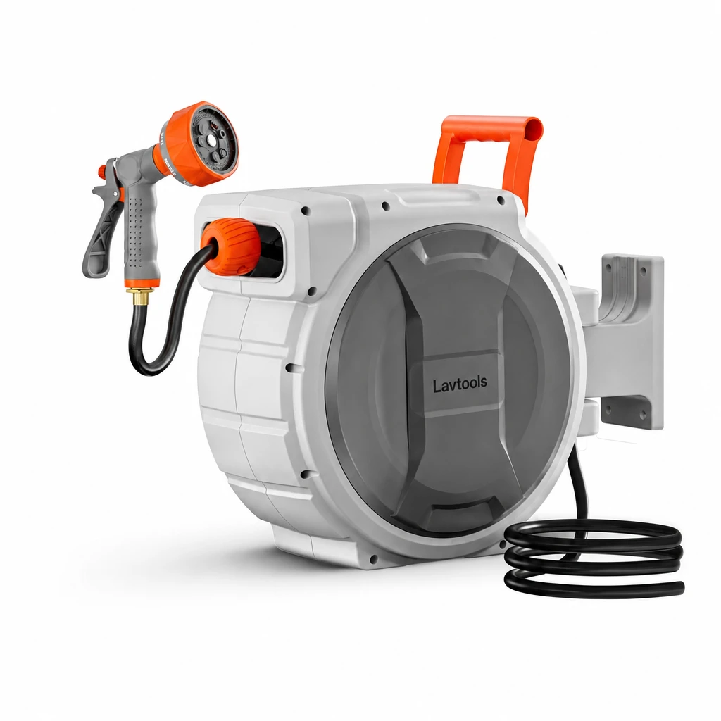 Lavtools 65 ft Retractable Garden Hose Reel — view 1