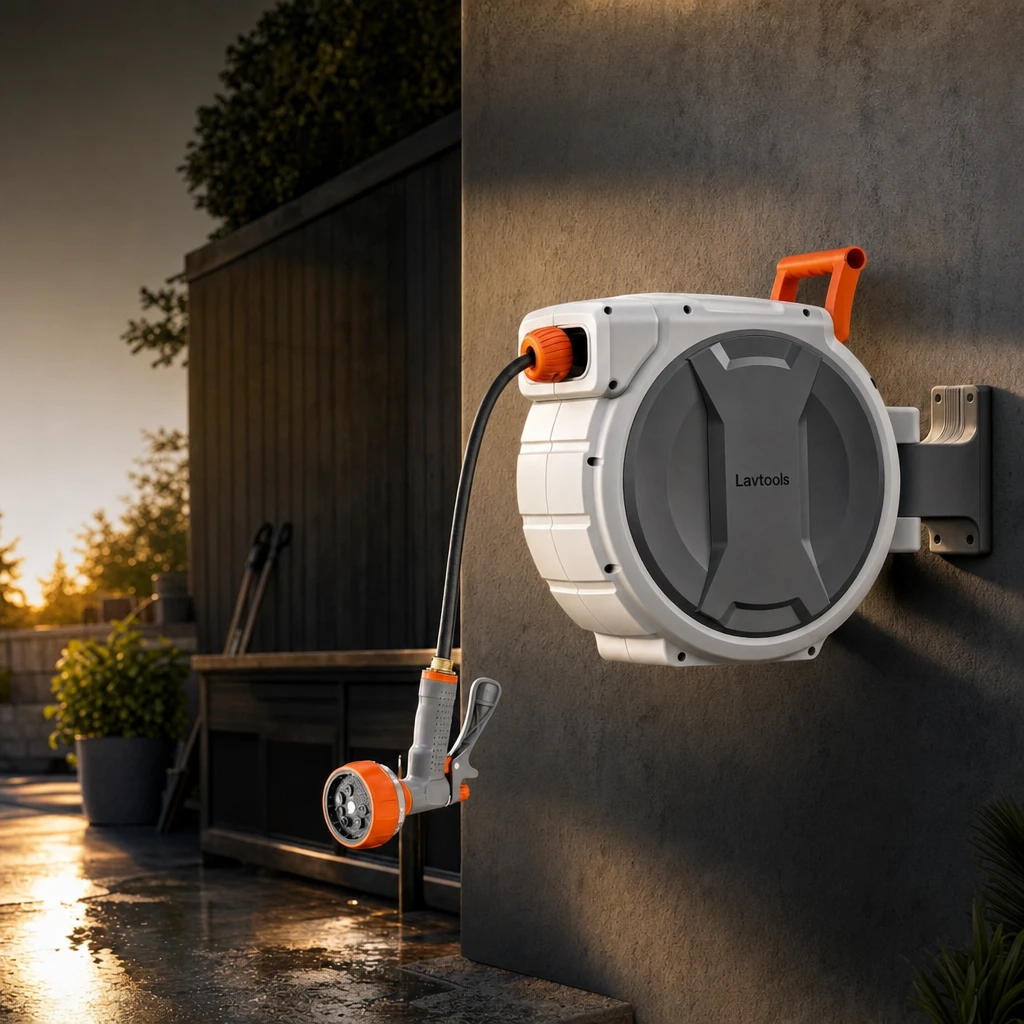Lavtools 65 ft Retractable Garden Hose Reel — view 2