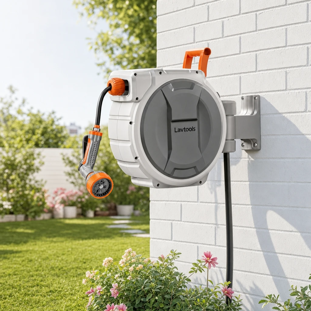 Lavtools 65 ft Retractable Garden Hose Reel — view 3